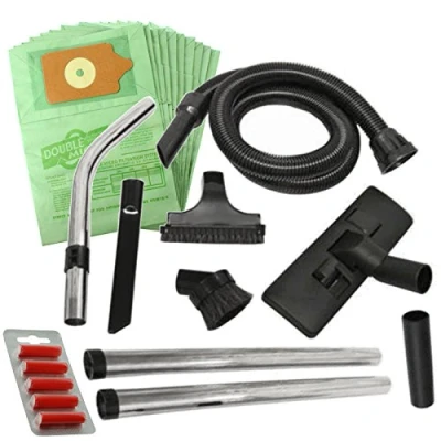 Image of Spares2go Complete Wet &amp; Dry 1.7m Hoover Hose, Rods, Floor Mini Tool Kit for Numatic Henry Hetty etc Vacuum Cleaners (Includes 10 x Dust Bags + Fresheners)
