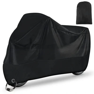 Image of Motorcycle Tarpaulin Outdoor Winterproof XXL, 210D Oxford Fabric Waterproof Scooter Cover with Keyhole for Moped, Bike, Summer, Protects Against UV Rain Snow Dust 245 x 105 125 cm, Black