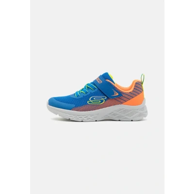 Image of Skechers Microspec II Trainers for kids, Size: 2, Royal/orange Textile/synthetics