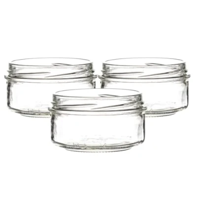 Image of 190ml Verrine Glass Jam Jars 8oz Including Gold Twist Off Caps Preserves &amp; Chutneys J&amp;b (24)