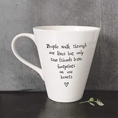 Image of LUECNG East of India True Friends Leave Footprints on Our Hearts... Porcelain Mug