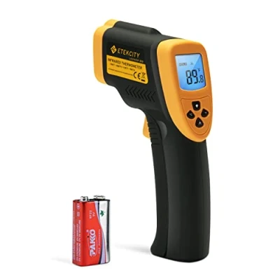 Image of Etekcity Lasergrip 800 Non contact Digital Laser IR Infrared Thermometer, Temperature Gun, 50C 750C ( 58F 1382F ), Yellow/Black (Not suitable for measuring body temperature)