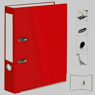 Image of Very Strong Premium Quality Linen Lever Arch Files A4 Heavy Duty by Nobel (Red, 2 Files)