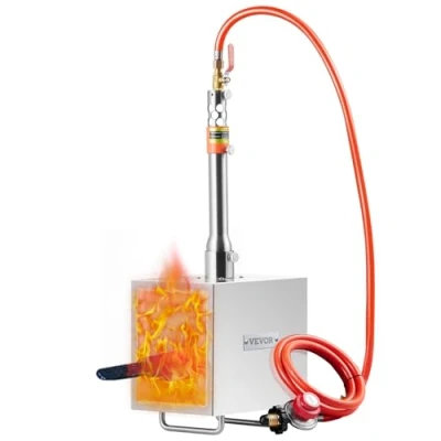 Image of VEVOR Portable Propane Forge, 1 Burner Farrier 2600℉ Tool and Knife Making Blacksmithing Gas Large Capacity Square Stainless Steel Forging Tools Equipment for Metal