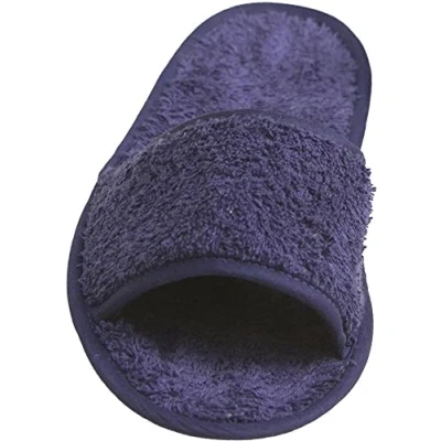 Image of Towel City New Classic Terry Slippers Open Toe Durable Beauty Salon Spa Slipper 8 11 White