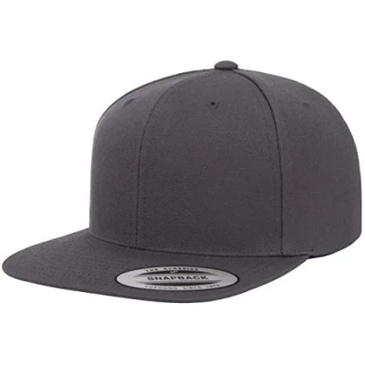 Image of Flexfit Yp Classics Premium Snapback Cap Hat, Dark Grey, One Size