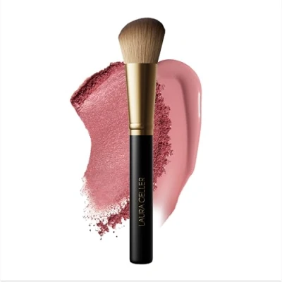 Image of LAURA GELLER Angled Blusher Brush Vegan Makeup with Dense Bristles for Precise Blush, Bronzer &amp; Highlighter Application Make Up to Sculpt, Contour Blend