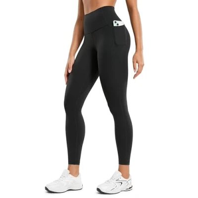 Image of CRZ Yoga Women&#039;s Butterluxe 25&#039;&#039; Gym Leggings with Pockets High Waisted Workout Buttery Soft Black 14