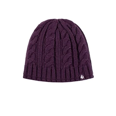 Image of Women&#039;s 1 Pack Heat Holders 4.7 Tog Heatweaver Yarn Hat Dark Purple One Size