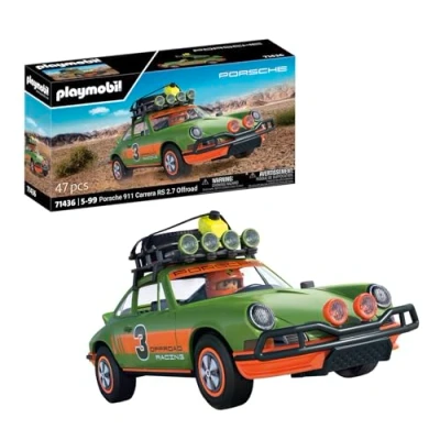 Image of Playmobil 71436 Porsche 911 Carrera RS 2.7 Off Road Edition, thrilling rides through any terrain, with various functions, collectible car or play sets suitable for children ages 5+