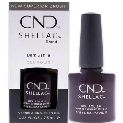 Image of CND Shellac Nail Polish, Dark Dahlia 1er Pack (1 x 7.3 ml)