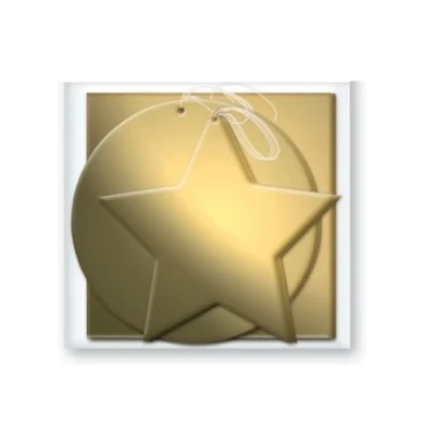 Image of 12 x Foil Christmas Xmas Present Shaped Gift Tags in Red Silver or Gold, Gold