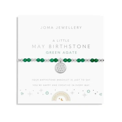 Image of Joma Jewellery CHILDREN&#039;S BIRTHSTONE A LITTLE MAY Silver Plated 15.5cm stretch Bracelet