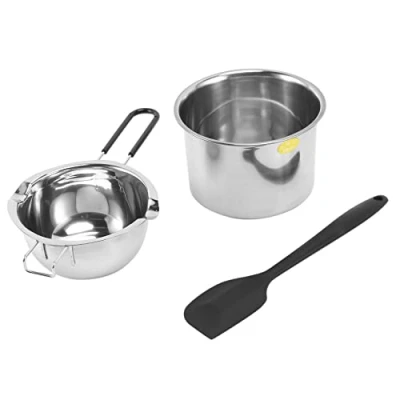 Image of Bordhap Double Boiler Pot Set Stainless Steel Melting with Silicone for Chocolate,Soap,Wax,Candle Making
