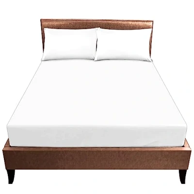 Image of Breathable Lightweight Plain Dyed Super King Fitted Sheet Bedding Set, Luxury Polycotton Non Iron Superking Sheet, Extra Deep Soft Elasticated Corner Bed Sheets (25 cm), White