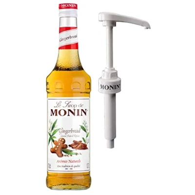 Image of Monin Coffee Syrup in Gingerbread 70cl Glass Bottle &amp; Pump Set