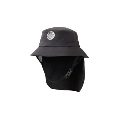 Image of RIP CURL Surf Series Hat Black Hydrophobic quick dry Shock cord crown adjuster Secure adjustable chin strap