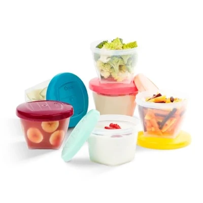 Image of Babymoov Babybol Airtight Baby Food Storage Containers, 180 ml, Pack of 6, multicolor