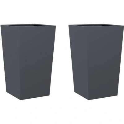 Image of vidaXL Garden Planters Anthracite 2 pcs 45x45x75 cm Steel