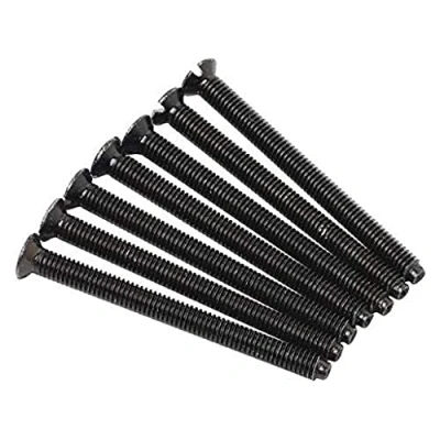 Image of Merriway BH07455 (10 Pcs) Black Electrical Socket Screws Raised Countersunk Head Nickel M3.5 x 50 mm Pack of 10 Pieces