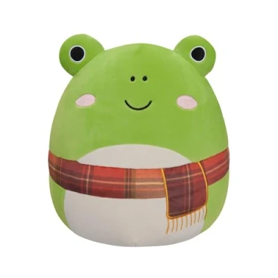 Image of Squishmallows SQCR04581 Wendy Green Frog W/Plaid Scarf 12&quot;