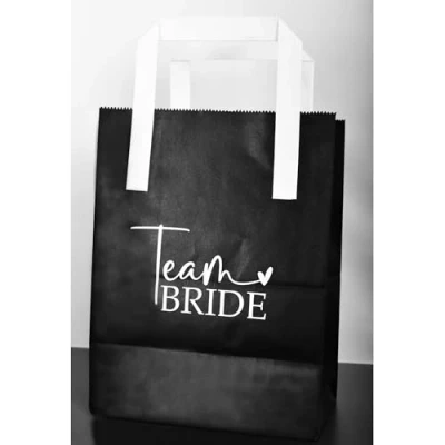 Image of Team Bride Hen Party Bags Black and White Accesssories (1 x Bag)