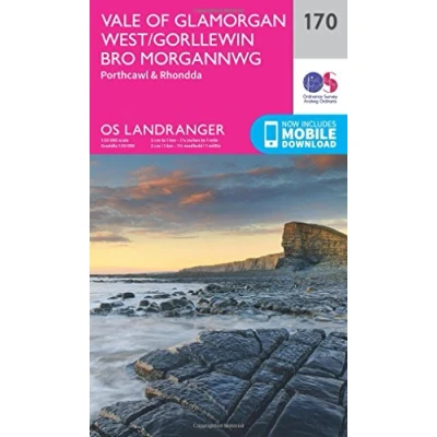 Image of Landranger 170 Vale of Glamorgan, Rhondda &amp; Porthcawl Map With Digital Version