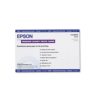 Image of Epson Premium Photo Paper Glossy (11x17 Inches, 20 Sheets) (S041290)