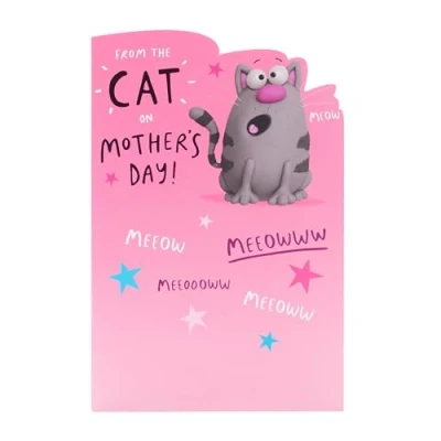 Image of UK Greetings Mother&#039;s Day Card from The Cat Funny Cartoon Design