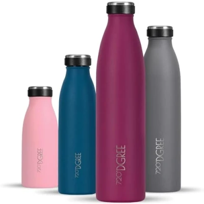 Image of 720DGREE Vaccum Insulated Water Bottle “milkyBottle“ 1litre Leakproof, BPA Free, Thermo Stainless Steel Flask Sports, Gym, Fitness, School, Kids, Travel, Outdoor, Hot, Cold &amp; Carbonated Drinks