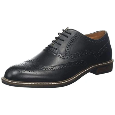 Image of Thomas Crick Men&#039;s &#039;Cardew&#039; Brogue Formal Leather Shoes, Comfortable, Durable, Stylish, Classic Premium Shoes with Classy Embroidered Upper (Black, Tan)