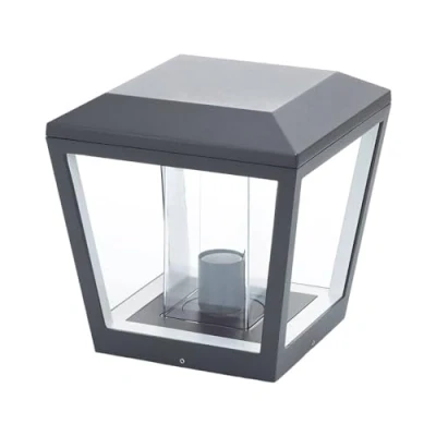 Image of Outdoor Lights &#039;Dunia&#039; (Modern) in Silver Made of Aluminium (1 Light Source, E27) from Lucande Pillar Lights, Garden Light, Path Bollard lamp,