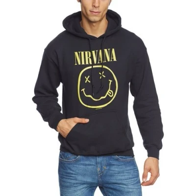 Image of CID Men&#039;s Nirvana Smiley Long regular Hoodie, Black, Large