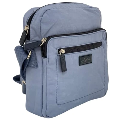 Image of Spirit Medium Lightweight Waterproof Crossbody Shoulder Multi Pocket Travel Holiday Day Bag With Adjustable Strap 5766 (Cornflower Blue/Navy)