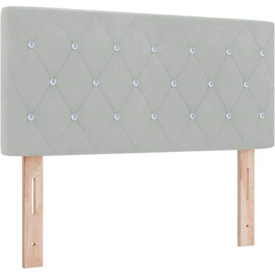 Image of Box Spring Bed with Mattress Light Grey 90x200 cm Velvet Vidaxl
