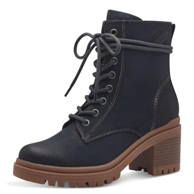 Image of s.Oliver Women&#039;s Lace Boot Flat 5 25229 41 Ankle, Navy, UK