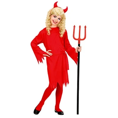 Image of Children&#039;s Devil Girl Costume Small 5 7 yrs (128cm) for Halloween Lucifer Satan Fancy Dress