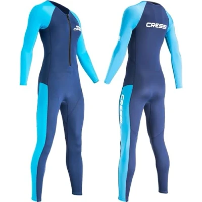 Image of CRESSI Wahoo Lady Monopiece Wetsuit Blue/Azure 2mm XL/5 Women&#039;s One piece in Premium Neoprene 1.5/2mm and Elastane Perfect for Various Water Activities, Blue/Azure,