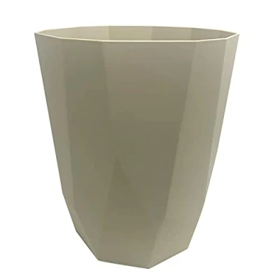 Image of Mirror Grey Creative Plastic Waste Paper bin 8L Litre Rubbish Storage Basket Multi use For Home, Office and High Class Hotels