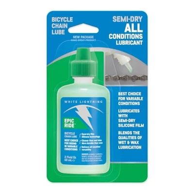 Image of White Lightning Epic Ride All Conditions Light Bicycle Chain Lube, 2oz Drip Squeeze Bottle