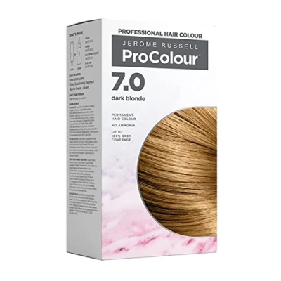 Image of Jerome Russell ProColour Dark Blonde 7.0 Permanent Hair Colour Ammonia Free Dye for Full Grey Coverage, Shine &amp; Retention with Brazil Nut Oil