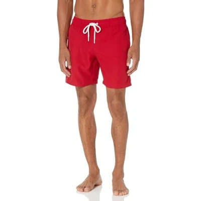 Image of Amazon Essentials Men&#039;s 7&quot; Quick Dry Swimming Trunks, Red, S