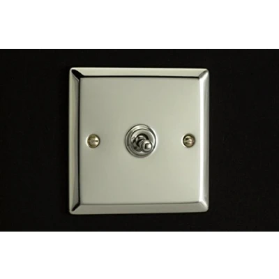 Image of Varilight 1G 1 or 2W 10A Classic Toggle Switch Chrome XCT1