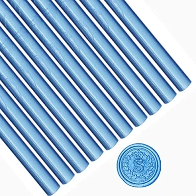 Image of Wax Seal Sticks, ANBOSE 10pcs Glue Gun Blue Sticks for Vintage Sealing Stamp, Rods Wedding Invitations, Letter Envelopes