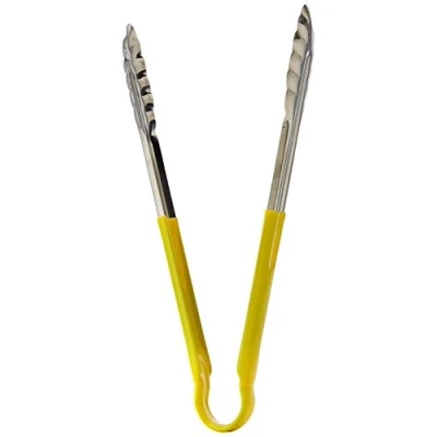 Image of Genware NEV CCT31Y Tong, Colour Coded Stainless Steel, 31 cm, Yellow