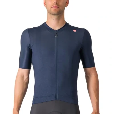 Image of Castelli Espresso Cycling Jersey, Men&#039;s, Size: XL, Pool blue/dark gray