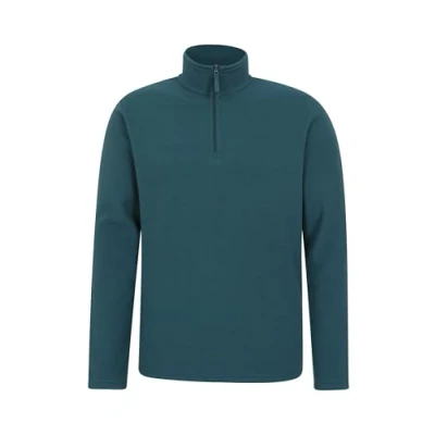 Image of Mountain Warehouse Camber II Mens Half Zip Fleece Microfleece Quick Dry Sweatshirt Everyday Wear Spring Summer, Outdoors, Travelling &amp; Hiking Petrol XXS