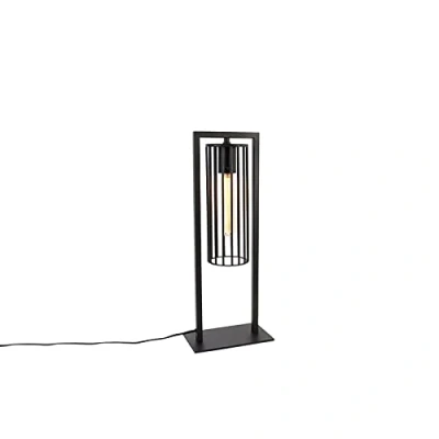 Image of Qazqa Modern Table lamp I Light Black Balenco Wazo Suitable for LED E27 1 Steel Living Room Bedroom