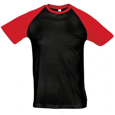 Image of SOLS Mens Funky Contrast Short Sleeve T Shirt (Black/Grey Marl) Cotton Size Medium