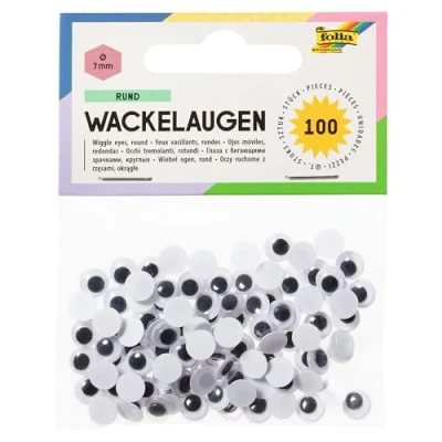 Image of Folia 750007 Wiggle Eyes, 7 mm Set of 100 White